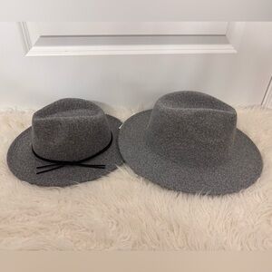 Mommy & Me Gray Felt Fedora Hat - Pair